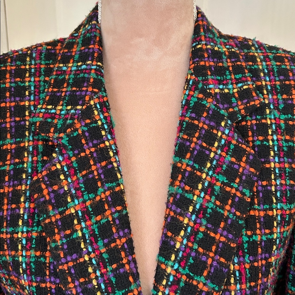 Fundamental Things Multicolor Plaid Women's Blazer - Picture 2 of 5